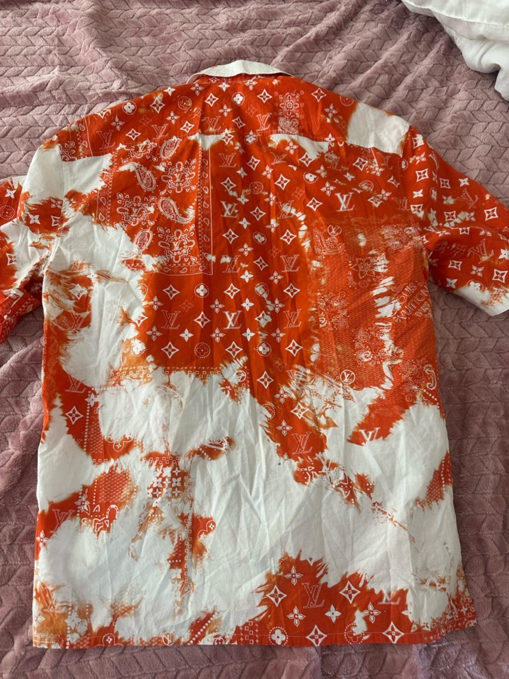 Louis Vuitton Orange and White Tie-Dye Button Down Shirt - Picture 9 of 14